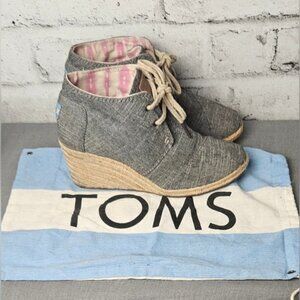 Toms Denim Desert Chambray Wedge Ankle Boots